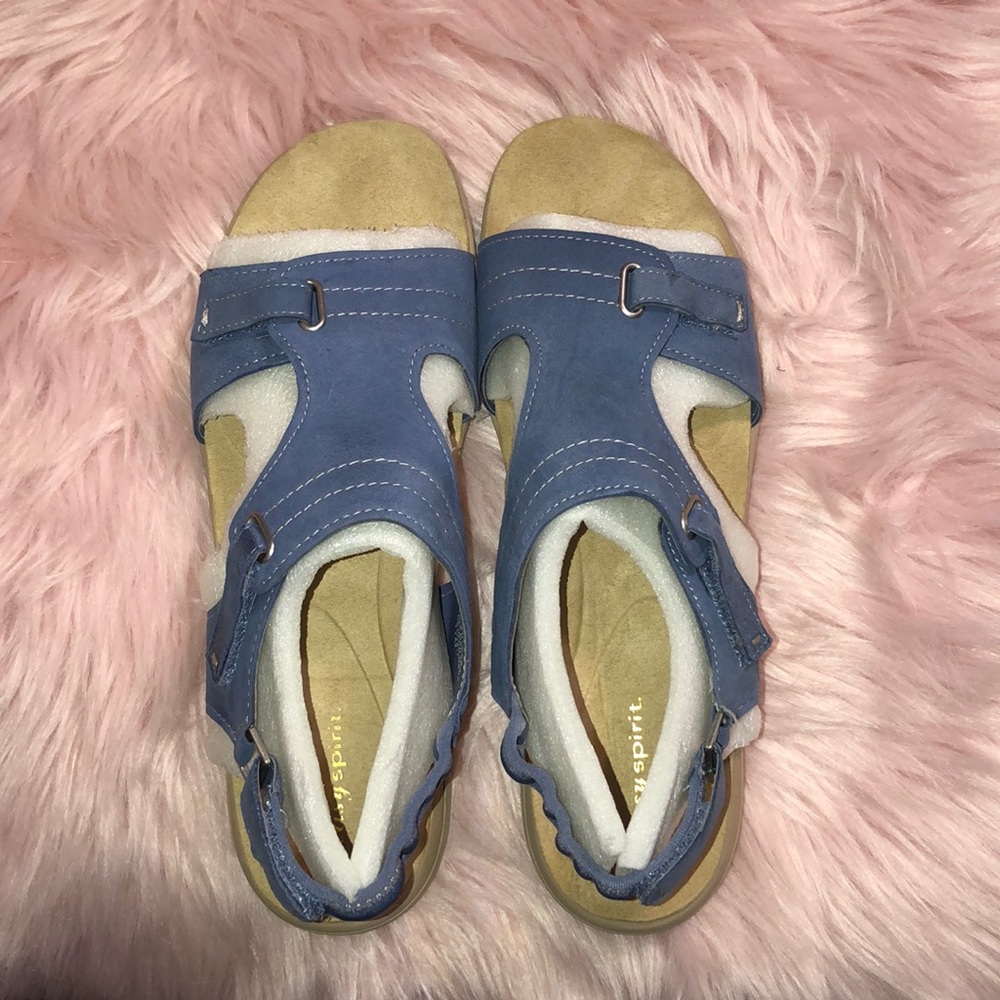 Easy Spirit Sheridan Suede Light Blue Sandals